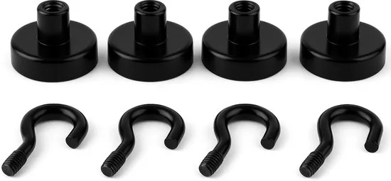 Brute Strength - Super sterke magnetische ophanghaakjes - Zwart - 20 mm - 2 stuks - Ophanghaken - Magneet haakjes sterk thumbnail 4