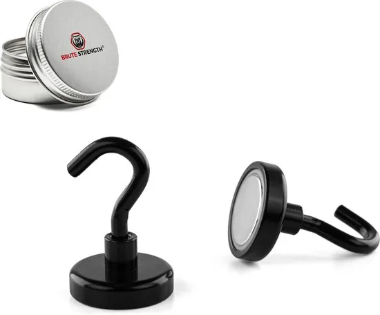 Brute Strength - Super sterke magnetische ophanghaakjes - Zwart - 32 mm - 2 stuks - Ophanghaken - Magneet haakjes thumbnail 4