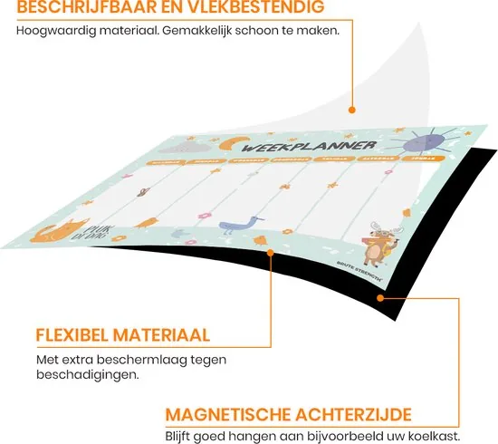 Brute Strength - Magnetisch Weekplanner whiteboard (11) - A3 - Planbord - Dagplanner kind - To Do Planner kinderen thumbnail 3
