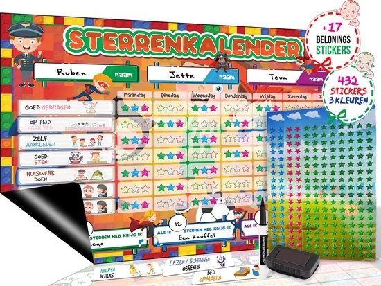 Brute Strength - Magnetisch Beloningssysteem (53) - A3 - Beloningskalender - Planborden - Weekplanner kind - Zindelijkheidstraining - Afbeelding 1