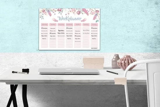 Brute Strength - Magnetisch Weekplanner whiteboard (37) - 53 x 34 cm - Planbord - Familieplanner - Gezinsplanner - To Do Planner thumbnail 4