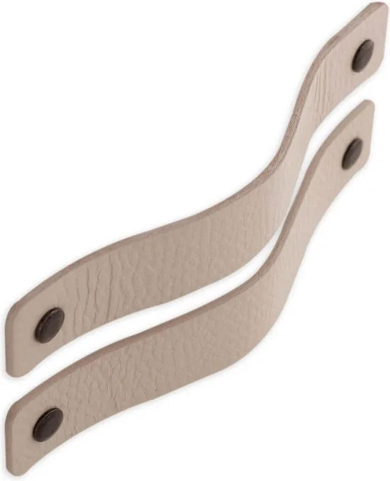 Leren handgrepen - Licht Grijs - 4 stuks - 16,5 x 2,5 cm - incl. 3 kleuren schroeven - Handgrepen leer - Leren meubelgreep thumbnail 7