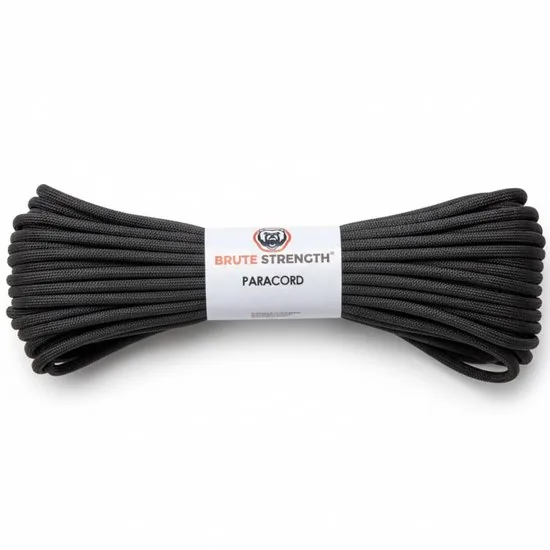 Paracord 550 - Touw - 4 mm - 20 meter - Zwart - 250 kg trekkracht - Niet elastisch - Afbeelding 1