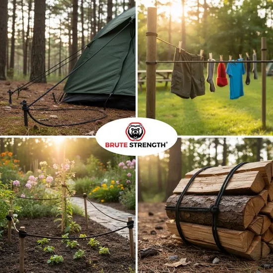 Paracord 550 - Touw - 4 mm - 20 meter - Zwart - 250 kg trekkracht - Niet elastisch thumbnail 5