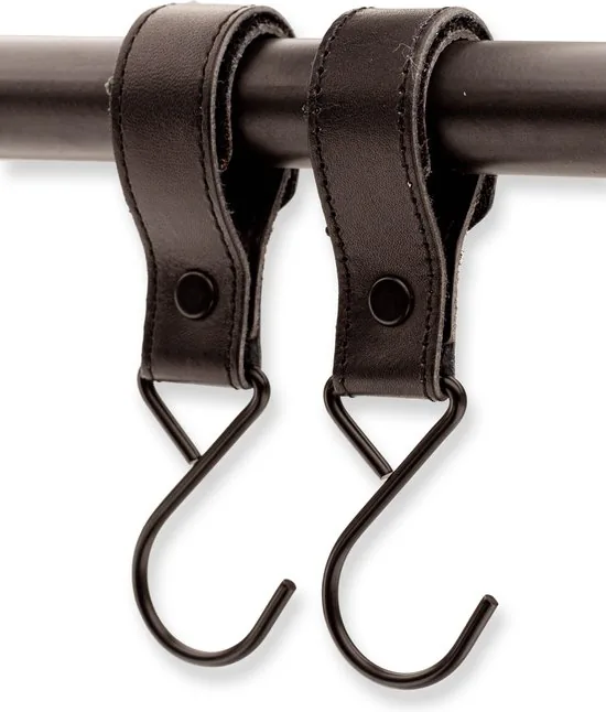Brute Strength - Multifunctionele klittenband haak - Zwart - 2 stuks - Tassenhaak - Stroller straps - Buggy haak thumbnail 3