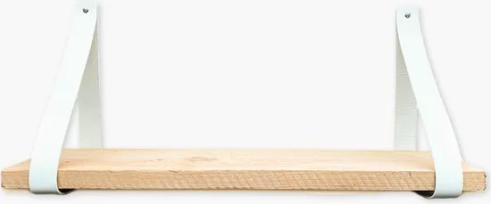 Leren plankdragers - Wit - 6 stuks - Echt lederen planken dragers thumbnail 3