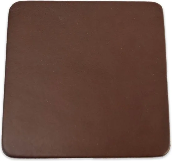 Brute Strength - Onderzetters voor glazen - Leer - Bruin - Vierkant - 10 stuks - Bruine leren onderzetters thumbnail 4