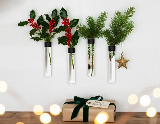 TWILG - Magnetische Muurvaasjes - 4 Stuks - Stek vaasjes - Glas - Zwart leer - Stekjes thumbnail 10