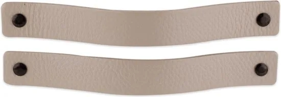 Leren handgrepen - Licht Grijs - 12 stuks - 20 x 2,5 cm - incl. 3 kleuren schroeven per grijze leren handgreep - Grijze handgrepen leer - Leren meubelgreep thumbnail 7