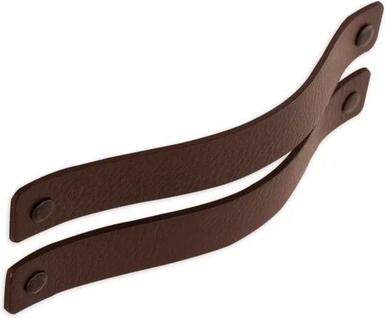 Leren handgrepen - Bruin - 4 stuks - 20 x 2,5 cm - incl. 3 kleuren schroeven - Handgrepen leer - Leren meubelgreep thumbnail 5