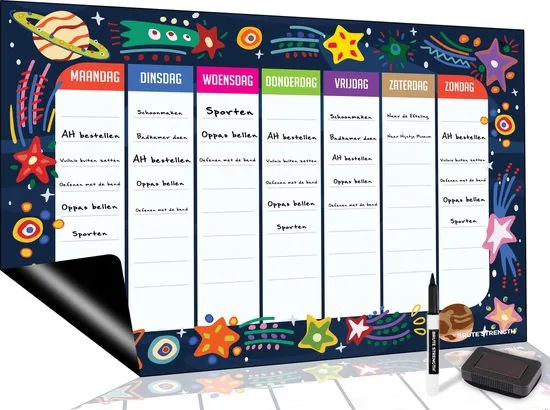 Brute Strength - Magnetisch Weekplanner whiteboard (26) - A3 - Planbord - Dagplanner kind - To Do Planner kinderen - Afbeelding 1