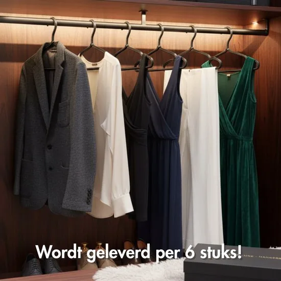 Brute Strength - Luxe leren kleerhanger - 6 stuks - Zwart - Luxe kledinghanger thumbnail 6