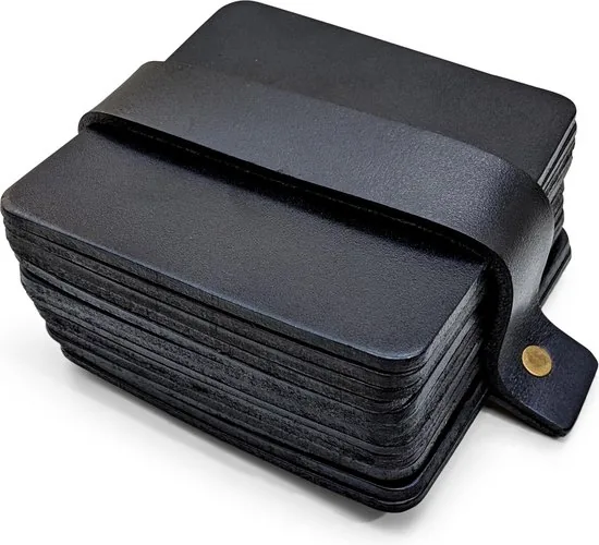 Brute Strength - Onderzetters voor glazen - Leer - Zwart - Vierkant - 14 stuks thumbnail 1