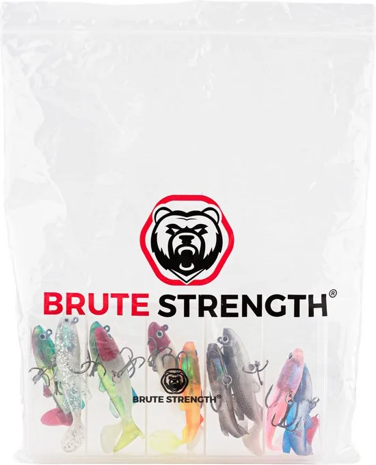 Brute Strength - Kunst Aas Set - Roofvissen Pluggen Met Haak Set Voor Snoek/Baars Roofvis kunstaas - 8 cm - 20 Stuks - Shads thumbnail 2