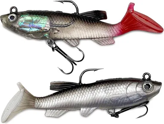 Brute Strength - Kunst Aas Set - Roofvissen Pluggen Met Haak Set Voor Snoek/Baars Roofvis kunstaas - 8 cm - 20 Stuks - Shads thumbnail 5