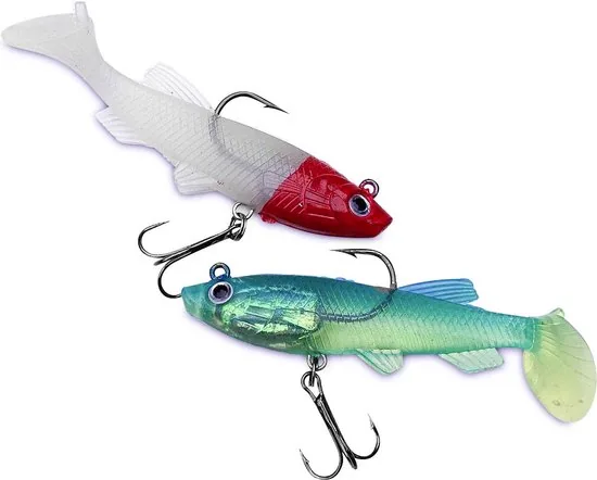 Brute Strength - Kunst Aas Set - Roofvissen Pluggen Met Haak Set Voor Snoek/Baars Roofvis kunstaas - 8 cm - 20 Stuks - Shads thumbnail 7