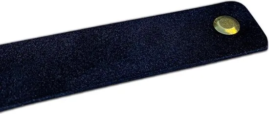 Leren handgrepen van zacht suede - Zwart - 6 stuks - 16,5 x 2,5 cm -- Handgreep zwart - Handgrepen leer - Leren meubelgreep - Leren handvaten kast thumbnail 3