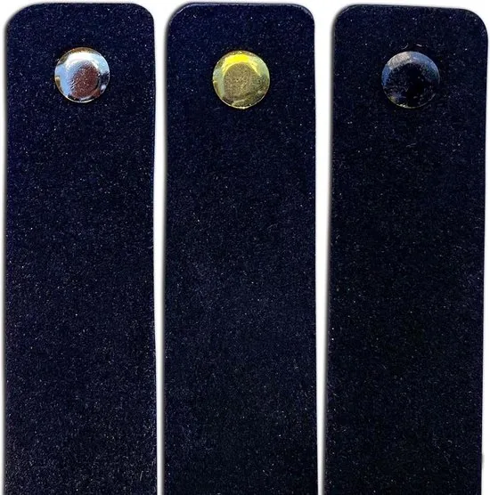 Leren handgrepen van zacht suede - Zwart - 6 stuks - 16,5 x 2,5 cm -- Handgreep zwart - Handgrepen leer - Leren meubelgreep - Leren handvaten kast thumbnail 5