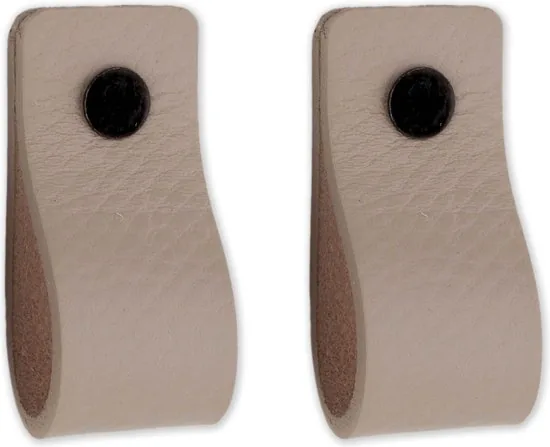 Leren handgrepen - Licht Grijs - 6 stuks - 12,5 x 2,5 cm - incl. 3 kleuren schroeven - Handgrepen leer - Leren meubelgreep thumbnail 7