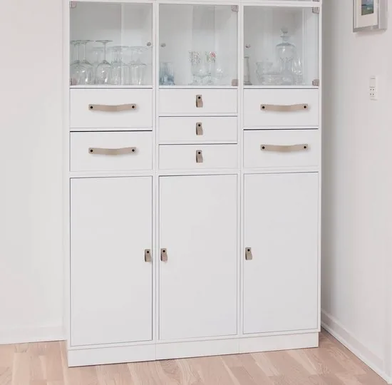 Leren handgrepen - Licht Grijs - 6 stuks - 12,5 x 2,5 cm - incl. 3 kleuren schroeven - Handgrepen leer - Leren meubelgreep thumbnail 10