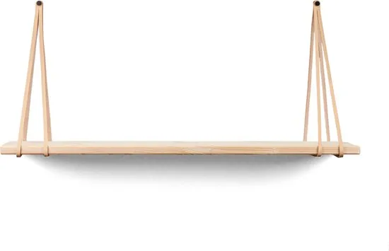 Leren plankdragers gesplitste draden - Naturel - 6 stuks - Echt lederen planken dragers thumbnail 6