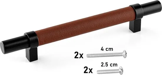 Brute Strength - Leren handgrepen - 128 mm hartafstand - 4 stuks thumbnail 6