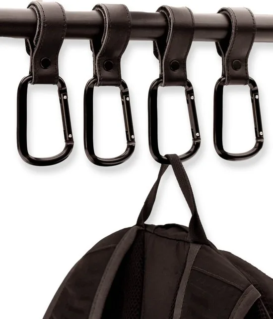 Brute Strength - Multifunctionele klittenband haak - Zwart - 6 stuks - Tassenhaak - Stroller straps - Buggy haak thumbnail 4