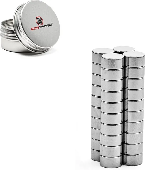 Brute Strength - Super sterke magneten - Rond - 10 x 5 mm - 40 Stuks - Geschikt voor radiatorfolie - Neodymium magneet sterk thumbnail 5