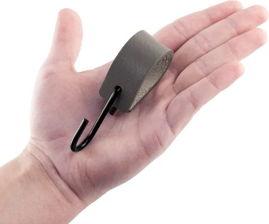 Brute Strength - Leren S-haak hangers - Grijs - 2 stuks - 12,5 x 2,5 cm - Zwart zilver - Leer thumbnail 4