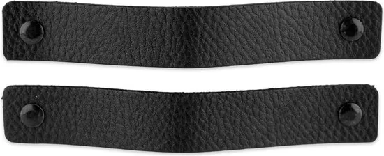 Leren handgrepen - Zwart - 12 stuks - 16,5 x 2,5 cm - Handgreep zwart - Handgrepen leer - Leren meubelgreep thumbnail 5