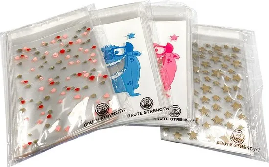 100 x Transparante Uitdeelzakjes voor kindertraktatie op school - blauw en roze Cookie Monster patroon uitdeel zakjes - 9,5 x 13 cm thumbnail 4