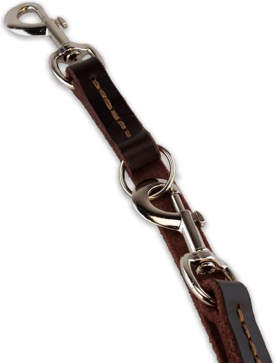 Multifunctionele Hondenriem - 220cm - Bruin - leren hondenriem - 100% volnerfleer thumbnail 7