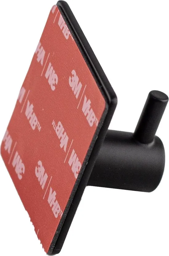 Brute Strength - RVS Handdoekhaak 1 haak - Set van 4 Stuks - Haakjes zelfklevend - Zwart Vierkant - Zonder boren - Handdoekhaakjes thumbnail 2