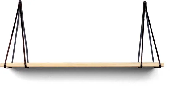 Leren plankdragers gesplitste draden - Zwart - 2 stuks - Echt lederen planken dragers thumbnail 6