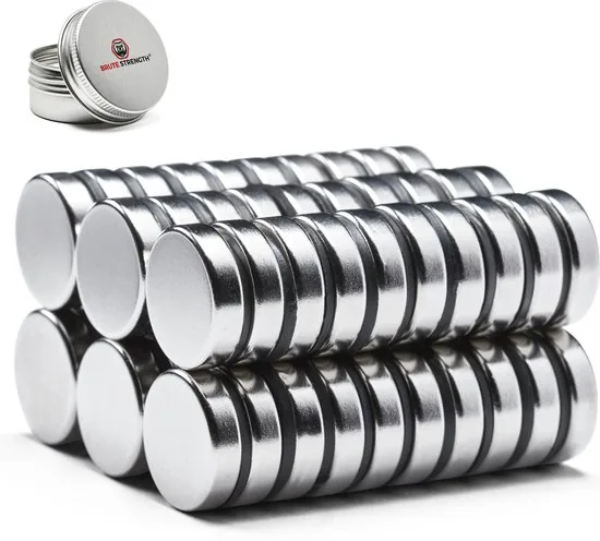 Brute Strength - Super sterke magneten - Rond - 20 x 5 mm - 60 Stuks - Neodymium magneet sterk - Voor koelkast - Afbeelding 1
