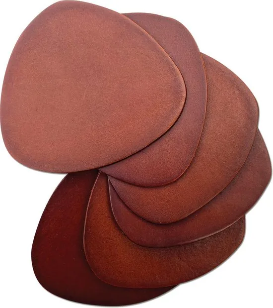 Brute Strength - Onderzetters voor glazen - Leer - Cognac - Semi Rond - 14 stuks - Leren onderzetters thumbnail 1