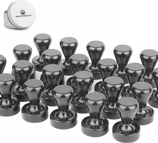 Brute Strength - Super sterke magnetische ophanghaakjes - Haakjes - Pionnen - 60 stuks -Zwart - Neodymium magneet sterk - Afbeelding 1