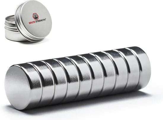 Brute Strength - Super sterke magneten - Rond - 15 x 5 mm - 10 Stuks - Geschikt voor radiatorfolie - Neodymium magneet sterk - Afbeelding 1