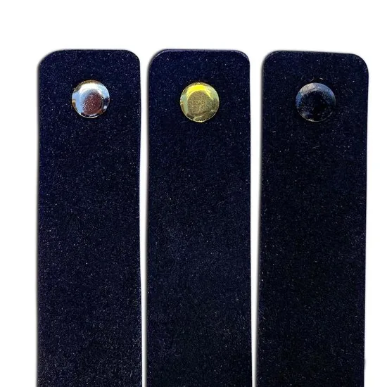 Leren handgrepen van zacht suede - Zwart - 12 stuks - 16,5 x 2,5 cm | - Handgreep zwart - incl. 3 kleuren schroeven per leren handgreep - Handgrepen leer thumbnail 4