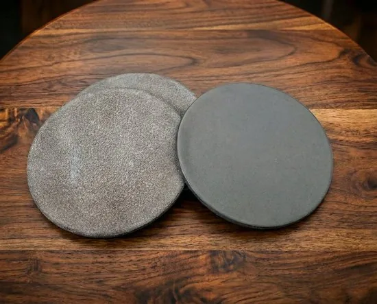 Brute Strength - Onderzetters voor glazen - Leer - Grijs - Rond - 10 stuks - Grijze leren onderzetters thumbnail 3