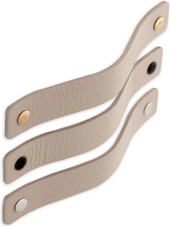 Leren handgrepen - Licht Grijs - 2 stuks - 16,5 x 2,5 cm - incl. 3 kleuren schroeven - Handgrepen leer - Leren meubelgreep thumbnail 7