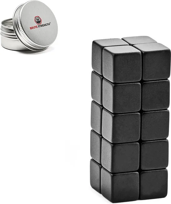 Brute Strength - Super sterke magneten - Vierkant - 10 x 10 x 10 mm - 20 Stuks - Zwarte magneten - Neodymium magneet sterk thumbnail 4