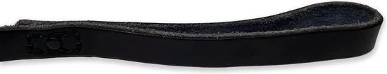 Leren hondenriem - 220cm - volledig zwarte riem - hondenriem met stiksels - 100% volnerfleer thumbnail 4