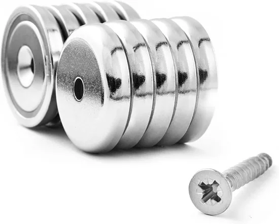 Brute Strength - Super sterk magnetisch ophangsysteem voor gereedschap, sleutels en messen - 40 mm -10 stuks - Messenstrip - Magneetstrip - Afbeelding 1