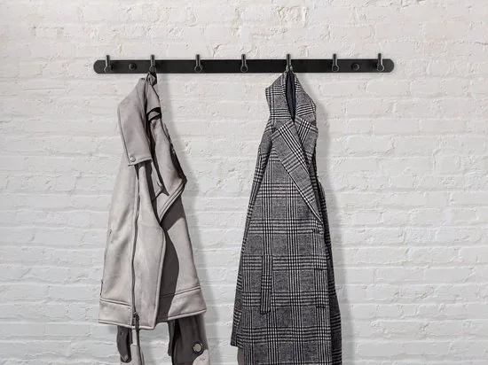 Brute Strength - RVS Kapstok 7 - haaks - 54 cm - Mat Zwart - Wandkapstok - Hangende Design Muurkapstok thumbnail 3