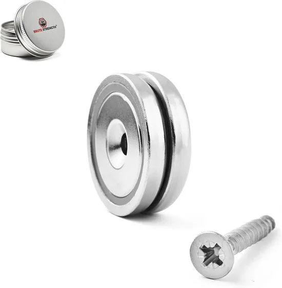 Brute Strength - Super sterk magnetisch ophangsysteem voor gereedschap, sleutels en messen - 40 mm - 2 stuks - Messenstrip - Magneetstrip - Afbeelding 1