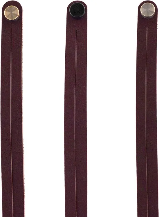 Leren plankdragers gesplitste draden - Bruin - 6 stuks - Echt lederen planken dragers thumbnail 9