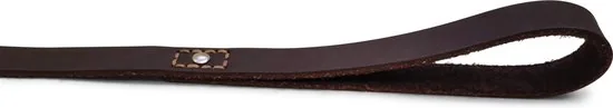 Leren hondenriem - 180cm - bruine riem - hondenriem met stiksels - 100% volnerfleer thumbnail 4