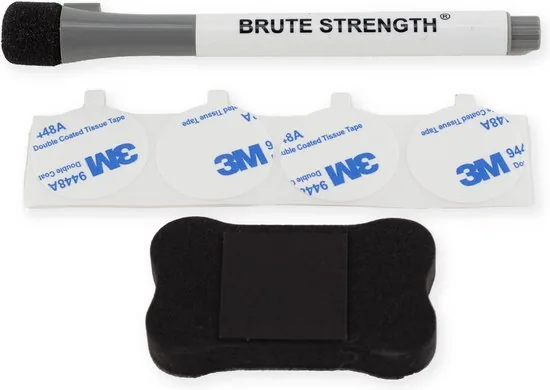 Brute Strength - Whiteboard voor Koelkast - Wit - A3 formaat - Magnetisch - Weekplanner - Memobord thumbnail 3