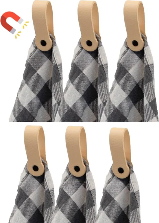 Brute Strength - Leren magneet theedoekhaak - Naturel - 6 stuks thumbnail 1